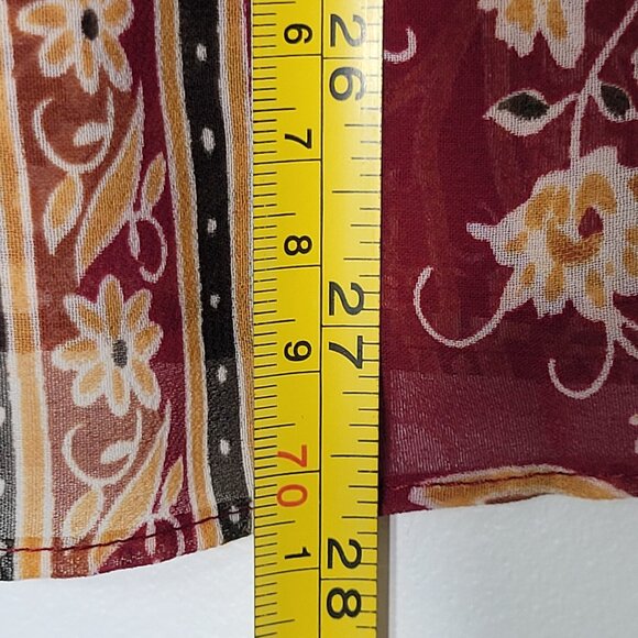 Cinema Etoile Gypsy Red Sheer Floral Bohemian Adjustable Spaghetti Straps - Picture 8 of 10